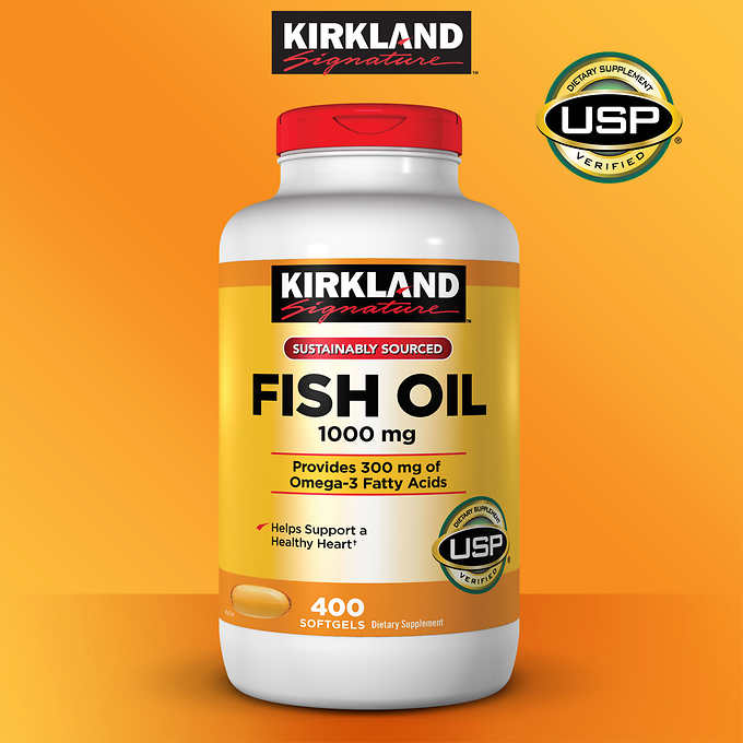 Kirkland Signature Fish Oil 1000 mg., 400 Softgels 深海魚油濃縮軟膠囊 （400粒）